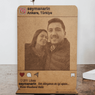 Instagram Temalı Ahşap Biblo